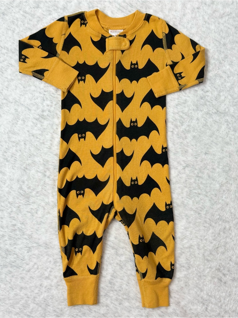 Hanna Andersson Black Bats Halloween Zip Sleeper 6-12M Baby Cotton Spooky